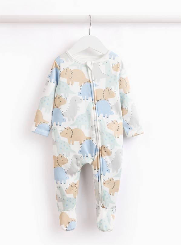 Dino Print Fleece Lined Sleepsuit 6-9 months